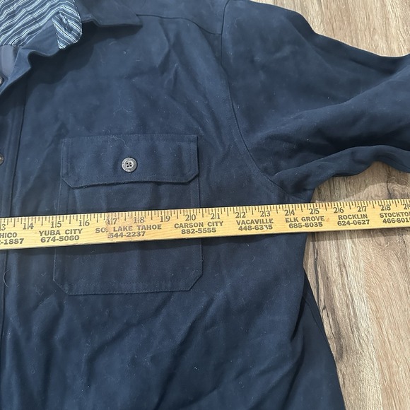 VINTAGE Levi's Blue Button Up Heavy Cotton Lined Shirt Jacket Men's Size‎ Large - Picture 3 of 6